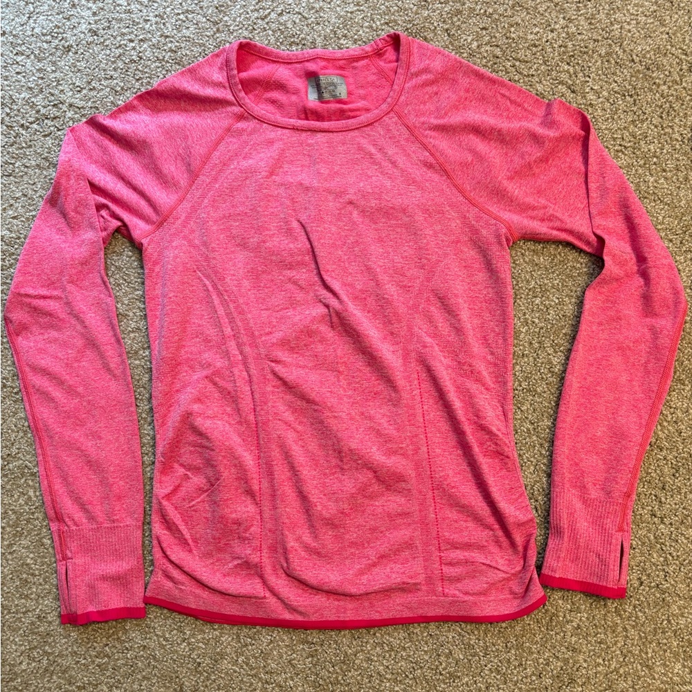 Athleta Women's Momentum Seamless Long Sleeve Top - Heathered Red